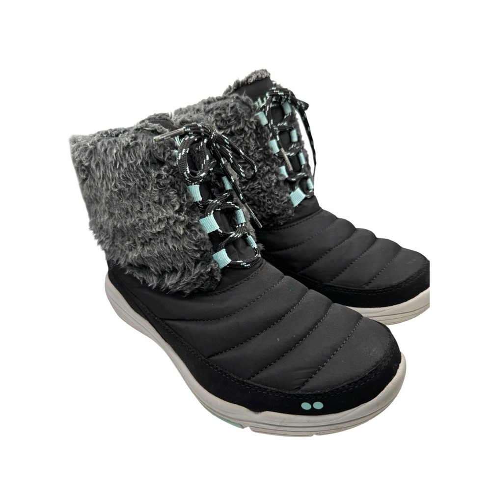 Ryka Women's Winter Boots Size 8 Black Insulated Lace Up Outdoor Comfort Boots